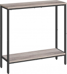 HOOBRO Narrow Console Table with Shelf, 75 x 22 x 75 cm, Side Table, Hallway Table, Small Exhibition Table, Sofa Table for Small Space, for Entrance, Hallway, Greige-Black EBG22XG01