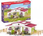 SCHLEICH Horse Club 42344 Ratsutamisfarm koos ratsaniku ja hobustega komplekt, mis sisaldab t&uuml;druku figuuri, 2 hobust ja aksessuaare, suurep&auml;rane kingitus lastele, m&auml;nguasi alates 5. eluaastast, 97 t&uuml;kki, eksklusiivne Amazonis.