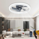 Valge vaikselt valgustatud ventilaator, kaugjuhtimispuldiga ventilaator, 50 cm ventilaatoriga valgustus, p&ouml;&ouml;ratav ventilaator koos ajamiga.