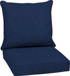 Arden Deep Outdoor Seat Cushion Set 24x24 inch Weatherproof Rainproof Fade Resistant Patio Cushions for Chair Sofa and Couch Sapphire Blue Leala