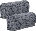 sourcing map Stretch Armrest Covers for Chairs and Sofas, Sofa Armrests with Swivel Pin, Non-Slip Furniture Protector, Armchair Slipcovers for Sofa, Chair, Recliner, Grey, Pack of 2