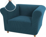 XDKS Sofa Covers, Stretch Couch Covers, Non-Slip Sofa Protective Cover with Armrest, Jacquard Sofa Throws, Non-Slip Sofa Cover, Washable Sofa Cover for Pets (1 Seater, Teal)
