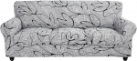 SearchI 3 Seater Sofa Cover with 3 Separate Pillowcases, Stretch Modern Couch Cover for Dogs Cats Pet Friendly Non-Slip Replacement Furniture Protector Sofa Slipcovers for Living Room (Grey, 3 Seater)