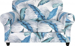 SearchI Stretch Sofa Cover Printed Floral 3 Pieces Two Seater Slipcover with 2 Separate Pillow Cases,Washable Furniture Protector for Living Room (Loveseat, Summer Pattern)