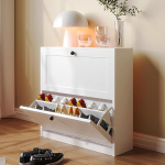 VOWNER kingakapp 2 klapiga, jalatsihoidja, kingakapp, &otilde;huke, 4-kohaline, kingakapp, valge, reguleeritav, kallutusvastane seade sissep&auml;&auml;sualale, koridor, 80 x 24 x 80 cm.