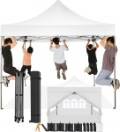 COBIZI Gazebo 3 x 3 veekindel stabiilne talvekindel k&uuml;lgseina ja liivakotiga, popup kokkupandav Gazebo Party Tent, p&auml;ikesekaitse aed Gazebo rannas pulmade telkimiseks koos ratastega kotiga (3 x 3 m,