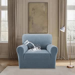 BellaHills veekindel diivanikate, super elastne diivanikate koos k&auml;etugedega, pestav, diivanikaitse libisemisvastane koertele, kassidele ja lemmikloomadele, hall sinine, 1-kohaline (75-90 cm)