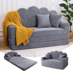 IRONCK diivanvoodi, 2-kohaline diivan magamisfunktsiooniga, kondita diivanvoodi n&ouml;&ouml;rist ja vahust, diivanvoodi 153 x 267 cm, kokkupandav diivanvoodi, 2 padja ja k&uuml;ljetaskud, diivanvoodi elutuppa, magamistuppa, hall