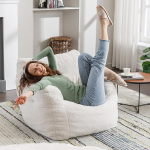 XXL Bean Bag Diivan Teddy kangast - Pehme Bean Bag tool elutuppa ja magamistuppa - Mugav pehmo tool t&auml;iskasvanutele - Ergonoomiline, kergesti puhastatav ja kokkupanekuta