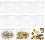 Transparente Spielzeug-Aufbewahrungstaschen aus PVC mit Rei&szlig;verschluss und Griff, wiederverwendbare wasserdichte Kunststoff-Aufbewahrungsbeutel f&uuml;r Bausteine, Brettspiele, Puzzles, Ton, B&uuml;cher, kleine