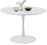 &Uuml;mmargune s&ouml;&ouml;gilaud, 110 cm, kaasaegne &uuml;mmargune s&ouml;&ouml;gilaud, Tulip disainiga &uuml;mmargune k&ouml;&ouml;gilaud 4-6 inimesele, elutoa laud, bistro laud, aia laud, MDF puit, fikseeritud alusega, valge