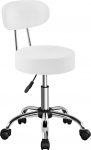Yaheetech rulltooli, t&ouml;&ouml;tooli seljatoega, reguleeritav k&otilde;rgus 75,5-85 cm, p&ouml;&ouml;rlev tool ratastega, eemaldatav seljatugi, 10 cm paksune polster, valge