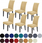 Howhic Stretch Chair Covers for Dining Room Set of 6, eemaldatavad pestavad s&ouml;&ouml;gitoolid Slipcovers s&ouml;&ouml;gitoa toolidele, istme kaitsja, suur kodu kaunistamiseks ja bankettide polsterdamiseks (Champagne, 6)