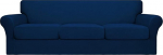 Easy-Going 4 tk &uuml;lisuur Stretch Soft Couch Covers for Dogs - pestav diivan Slipcover 3 eraldi padjadele Diivan - Elastne m&ouml;&ouml;bli kaitsja lemmikloomadele, lastele merev&auml;e sinine