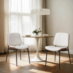 chairus S&ouml;&ouml;gitoa toolid 2 PU nahast k&auml;edeta k&ouml;&ouml;gitoolid Aktsenditoolid s&ouml;&ouml;gitoa polsterdatud toolid metallist jalgadega (valge)