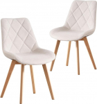 B&D home&reg; Tania s&ouml;&ouml;gitoa toolid 2 tk - pehmendusega toolid ergonoomilise istmekattega, kootud kangas, kreemikas t&auml;ispuidust jalad, naturaalne, skandinaavia disain s&ouml;&ouml;gituppa, k&ouml;&ouml;ki, kontorisse, elutuppa.