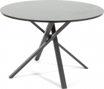 Carlo - Runder Tisch, 110 cm, mit &uuml;berkreuzten Beinen und Laminat-Top in Granitoptik, Esstisch f&uuml;r 4 Personen, X-Beine