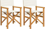 vidaXL 2 x kokkupandavad direktori toolid kreemne t&auml;ispuidust teakist kokkupandav direktori tool Camping direktori tool kokkupandav tool Outdoor direktori tool Garden direktori tool