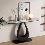 Generisch Schmaler, Leichter Luxus-Konsolentisch f&uuml;r Wohnzimmer - platzsparender Flurtisch aus Steinplatte mit Metallgestell, ideal f&uuml;r Schlafzimmer, Eingangsbereich und Flur