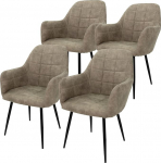 ECD Germany 4 s&ouml;&ouml;gitooli komplekt selja- ja k&auml;etugedega, oliivi&otilde;li, k&ouml;&ouml;gitoolid kunstnahast kattega ja metalljalgadega, ergonoomilised polsterdatud toolid s&ouml;&ouml;gilauale, elutoa toolid, s&ouml;&ouml;gituba, s&ouml;&ouml;gituba