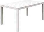Dmora Rectangular Garden Table, Polypropylene, Slatted Base, Made in Italy, 138 x 78 x 72 cm, White