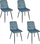 HOME DECO FACTORY, HD0326 4 tk Mat&eacute;o s&ouml;&ouml;gitooli komplekt, s&uuml;gav sametiga polsterdatud mugavus ja esteetika 45 x 88 x 52 cm Istme k&otilde;rgus 48 cm Must Ants sinine