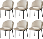 Modernne s&ouml;&ouml;gitoolide komplekt 6, k&ouml;&ouml;gi s&ouml;&ouml;gitoolid seljatoega, polsterdatud toolid, akent ja vaba aja toolid metallist jalgadega s&ouml;&ouml;gituppa, k&ouml;&ouml;ki, restorani, beež