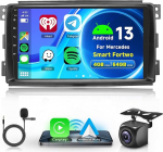 4G + 64G traadita Carplay Android 13 Autoradio 2 DIN Mercedes Benz Smart Fortwo 451 2005-2010 koos Android auto navigatsiooniga GPS WiFi 9-tolline autoraadio koos Mirror Link Bluetooth FM/RDS/DAB/SWC-ga