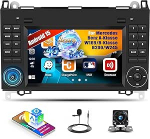 8 Core 4 + 64G Android 15 Carplay autoraadio Mercedes Benz A-klassile W169 / B-klassile B200 / W245, 10,1-tolline IPS auto puuteekraan koos Android auto Bluetooth 32EQ DSP GPS / Wi-Fi SWC + tagantvaate kaamera