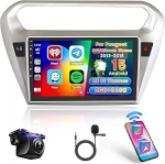 Hikity 2+64G autoraadio Bluetooth Peugeot 301 / Citroen C-Elysee 2013-2018 traadita Carplay Android auto, 9-tolline puuteekraaniga raadio Android 15 navigatsioon WiFi GPS Bluetooth FM RDS EQ SWC tagurdamine