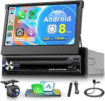 6G + 128G 8 Core Wireless Carplay Android Car Radio 1 DIN traadita Android auto 4G WiFi GPS BDS 7-tolline sisset&otilde;mmatav puuteekraaniga autoraadio koos Mirror Link Bluetooth AM / FM / RDS DSP / SWC tagurduskaameraga