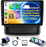 4G + 64G Android Autoradio Renault Trafic Opel Vivaro Nissan Primastar 2010-2014 Wireless Carplay 10.1-tolline autoraadio koos Android autonavigatsiooniga GPS WiFi Bluetooth FM/RDS/DAB/SWC tagurduskaameraga