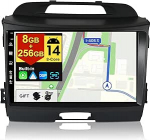 [8G+256G, 8-tuumaline] - Android 12 IPS autoraadio Kia Sportage (2010-2015) jaoks - Traadita CarPlay/Android Car/DSP - LED-kaamera ja mikrofon - 9-tolline 2 DIN - DAB roolijuhtimine Fast Boot 360