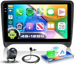 4G + 128G autoraadio Android 15 Audi TT 2006-2014.9 In-Cell HD puuteekraaniga juhtmevaba Carplay Android auto, autoraadio tugi GPS Wi-Fi USB Bluetooth FM RDS raadio tagurduskaamera