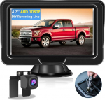 Vtopek AHD 1080P tagurduskaamera autokomplekt 4,3-tollise monitoriga 5 tagurdusliini IP68 veekindel &ouml;ise n&auml;gemise tagurduskaamera j&auml;relpaigaldamine parkimisabi tagurduskaamera kaabel matkaauto veoauto RV jaoks