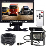 4Pin 12V-24V 18LEDs IR Night Vision veekindel tagurdav tagurduskaamera koos 15M kaabliga +7" v&auml;rviline TFT LCD HD auto monitor RV bussi veoauto haagisele