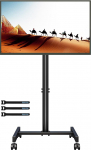 BONTEC TV Stand Rollable for 13-49 Inch Flat Curved TVs, Portable Mobile TV Cart with 4 Wheels, reguleeritava k&otilde;rgusega TV Stand ratastel kuni 20 kg, Max. VESA 200 x 200 mm kodu ja kontori koosolekute jaoks.