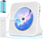 Kaasaskantav CD m&auml;ngija aku 4000 mAh Raadio CD m&auml;ngija Bluetooth Sisseehitatud HiFi k&otilde;lar Kaugjuhtimispult Tolmukate N&auml;idik K&otilde;rvaklapid USB/AUX taasesitus Valge