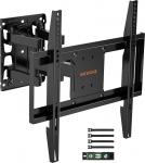 Teleri seinakinnitus p&ouml;&ouml;rlev 26-65-tollise teleri jaoks WHYFONE TV seinakinnitus Kallutatav t&auml;isliikumine Double Articulated Arm Universaalne telerihoidik kuni 45 kg Max VESA 400 x 400 mm