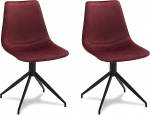 Furnhouse Isabel Dining Chairs, Metal, Bordeaux, 48 x 57 x 85 cm