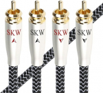 SKW High End RCA Audiokaabel, vasest ja h&otilde;bedast keeratud juhtmed, 2 x RCA kuni 2 x RCA kaabel, &uuml;hildub CD, v&otilde;imendi, dekooderiga - 2 m