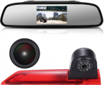 4,3-tolline tahavaatepeegli monitor + 1280 x 720 pikslit 1000TV rida tagurduskaamera, mis on integreeritud 3. piduritulede kolmandasse piduritulede kaamerasse Ford Transit Custom 2012-2016 Transporter Business MPV jaoks