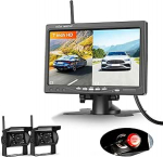 2 x traadita tagurduskaamera 7-tollise monitoriga, BSD s&uuml;steem, parkimisabi, 1080p AHD tagurduskaamera auto &ouml;ise n&auml;gemise / IP68 veekindel SUV veoauto mootorhaagisele DC 12-36V