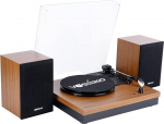 Vin&uuml;&uuml;lplaadim&auml;ngija VOSTERIO Bluetooth plaadim&auml;ngija kahe 15 W v&auml;lisk&otilde;lariga HiFi stereok&otilde;larid, 3 kiirusega 33/45/78 rpm, Bluetooth sisend ja v&auml;ljund, Aux-in, p&auml;hkelpuu
