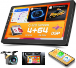 Hikity Qualcomm Snapdragon 8-tuumaline 4 + 64G Android 15 Autoradio 2 DIN juhtmevaba Carplay Android auto, 9-tolline puuteekraan koos auto mudeli 3D DSP Hi-Res WiFi GPS BT FM / RDS raadio SWC tagurduskaamera MIC