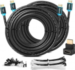 MutecPower HDMI kaabel 2.0 High Speed koos Ethernet 4Kx2K/60HZ Ultra HD 2160p/Full HD 1080p 3D/ARC/CEC kolmekordne varjestatud kaabel 10 m must 10 m Pack of 2