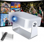 Mini projektor WiFi 6 ja Bluetooth 5.4, kaasaskantav projektor 4K/1080P/720P toega, videoprojektor kaugjuhtimispuldiga, nutiprojektor, mis &uuml;hildub nutitelefoni / TV-pulga / HDMI / USB / s&uuml;learvutiga