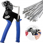 200 roostevabast terasest kaablisideme ja metallist sidumisp&uuml;stoli pakk, kaablisideme tangid, 150 mm/200 mm/250 mm/300 mm kaablisidemed kaablisideme t&ouml;&ouml;riist, kaablisideme p&uuml;stol l&otilde;igatud kaablisideme pingutamiseks