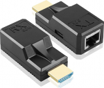 GINTOOYUN HDMI to RJ45 60m Extender 1080p HDMI to RJ45 kaabli pikendusmuundur koos Type-C laadimiskaabliga arvutitele, s&uuml;learvutitele, digiboksidele, teleritele, projektoritele jne.