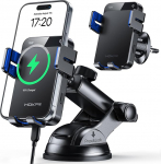 MOKPR auto mobiiltelefoni hoidja koos laadimisfunktsiooniga, 15 W mobiiltelefoni hoidja auto induktiivne laadimine ventilatsiooni klambrite / armatuurlaua / tuuleklaasi jaoks iPhone 16/15/14/13, Galaxy S24 jne (sinine) (sinine)